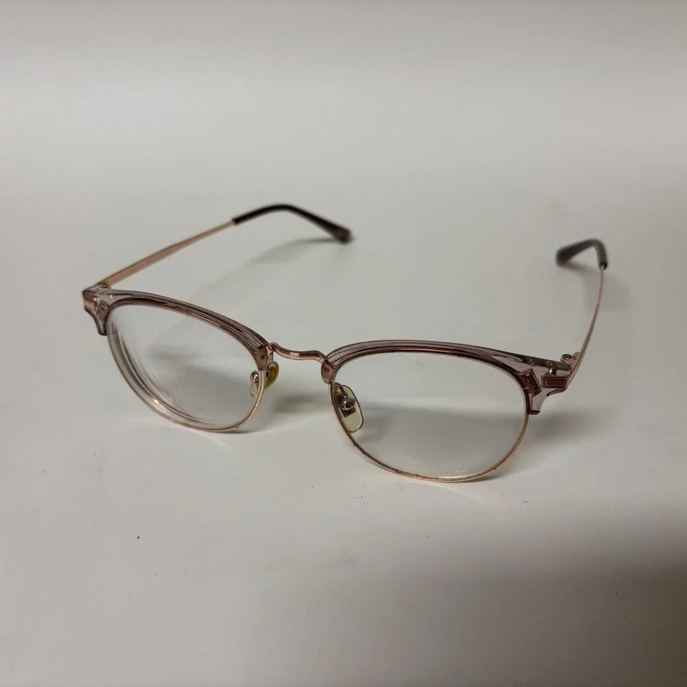 Firmoo S3555X Women Rose Gold Pink Browline Glasses Eyewear NWOT SEE DESC